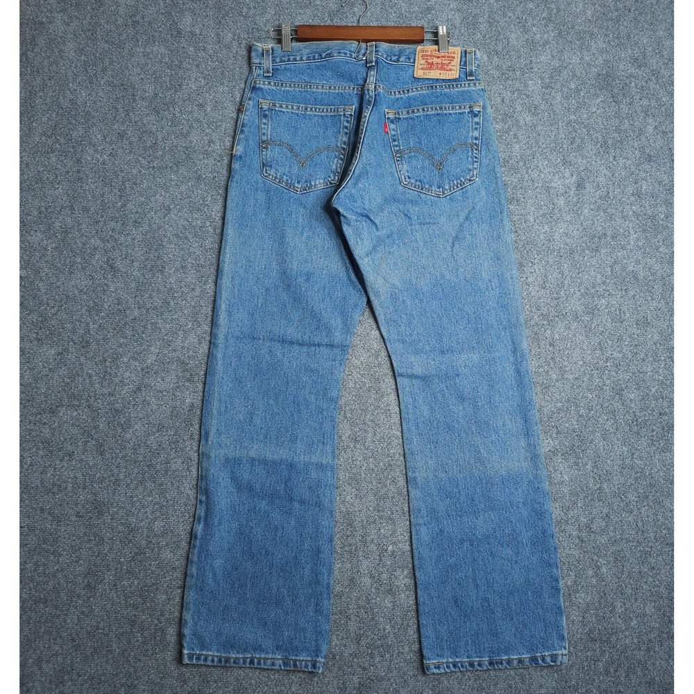 Levi's 517 Boot Cut Jeans Mens 33x32 Medium Wash Workwear Western Distressed Y2K - Picture 8 of 14
